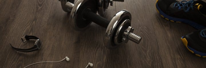 dumbbell on the ground