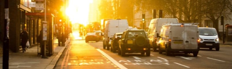 cars at a stoplight