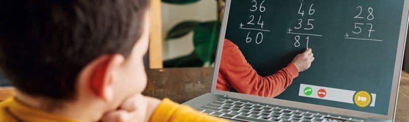 student watching tutor on computer