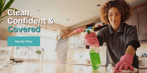 image of woman cleaning counters