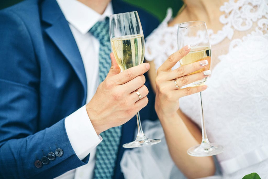 wedding toast with champagne