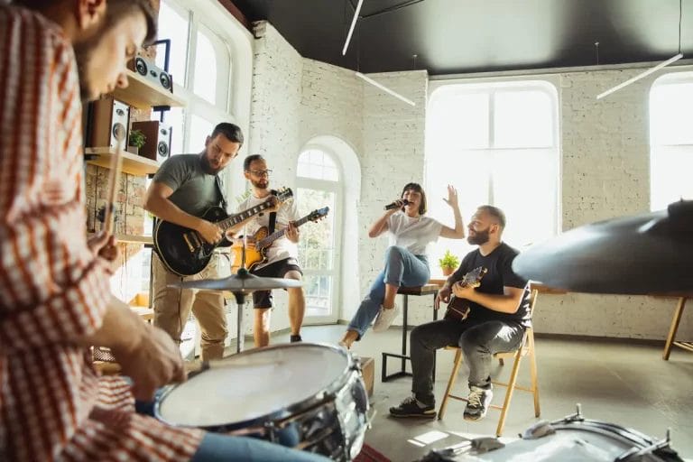 Five person band practice