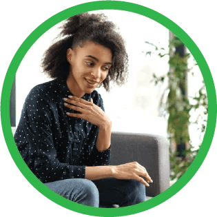 A tutor speaking in an online phone call.