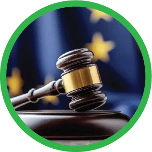 A gavel with the handle aiming to the left