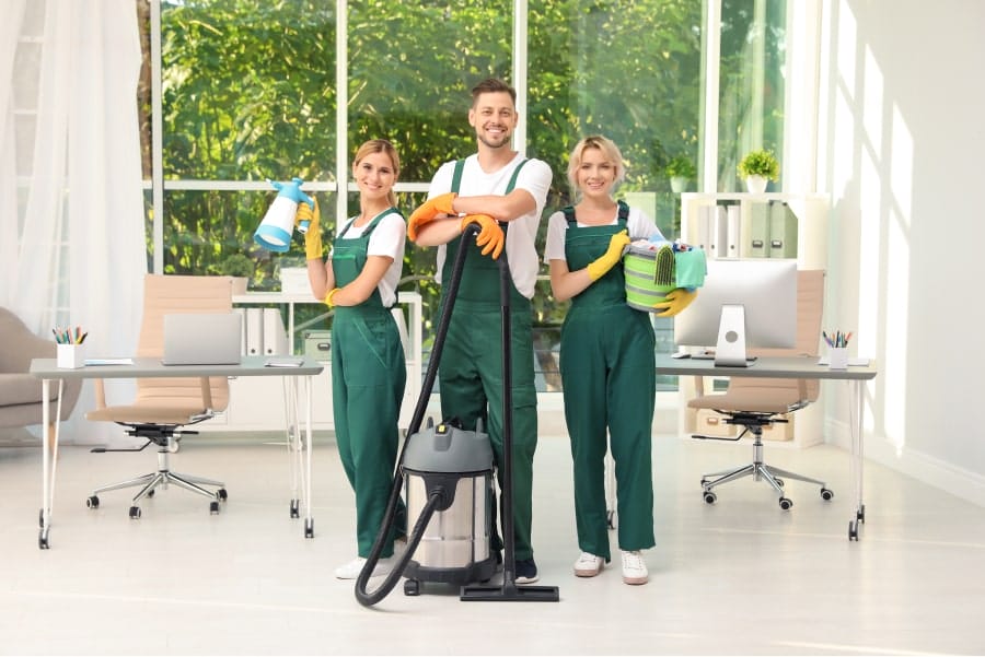 cleaning crew smiling