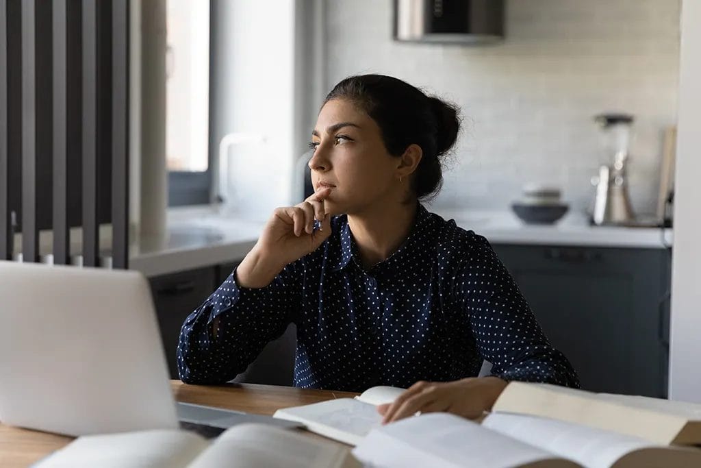 Person in deep thought