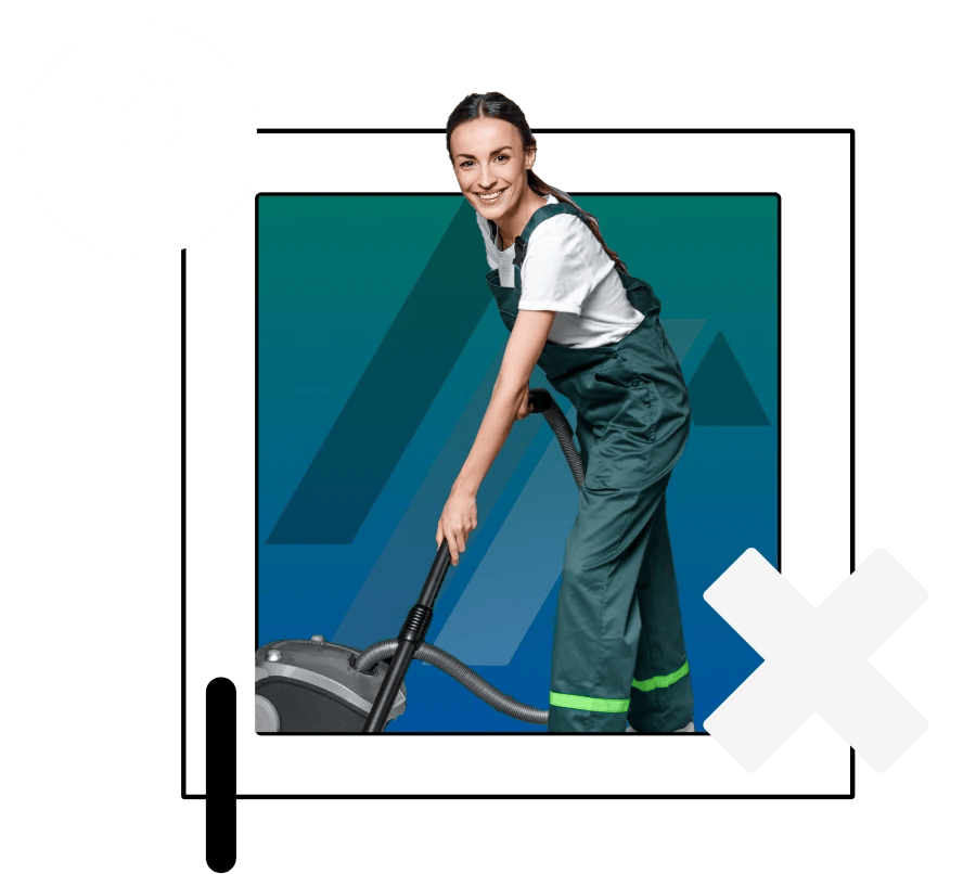 woman cleaning carpet