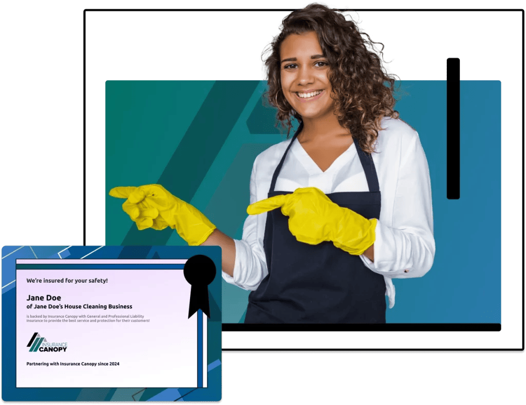 house cleaner woman pointing