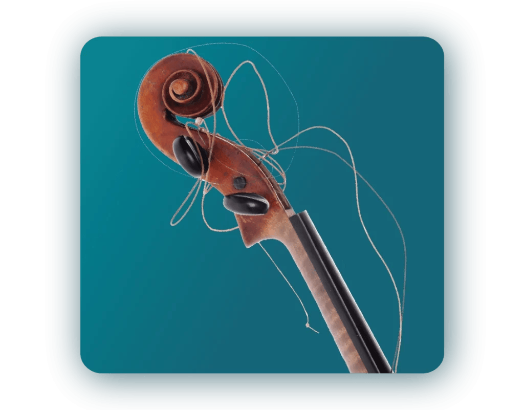 Snapped violin strings