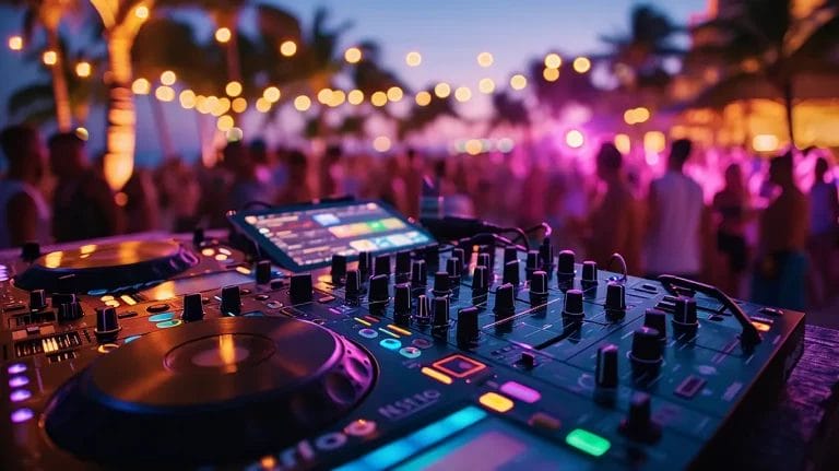 DJ booth at outdoor event