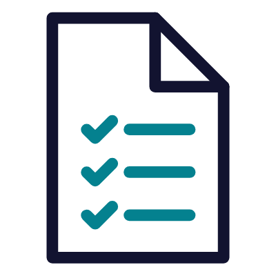 Icon for Keep Your Shop Compliant represented by a checlist on a sheet.