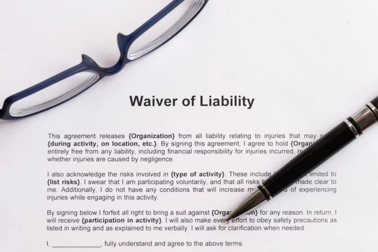 A close-up look at a waiver of liability