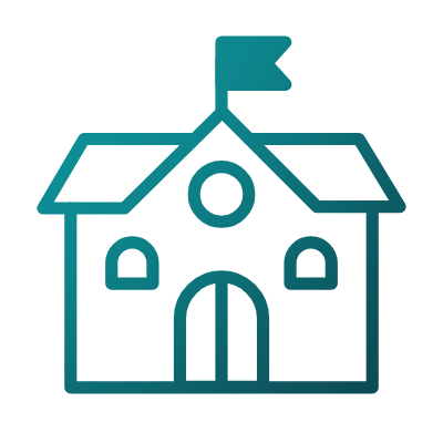 Graphic of a school building.