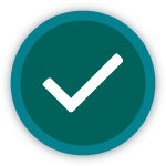 Teal green checkmark