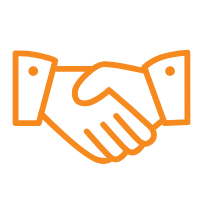 Icon of orange handshake