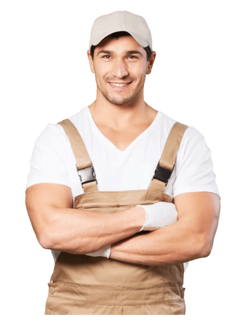 Image of a framed landscaper with arms folded