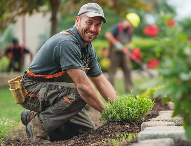 Image of a man working in a garden