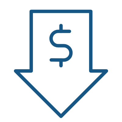 Downward money icon