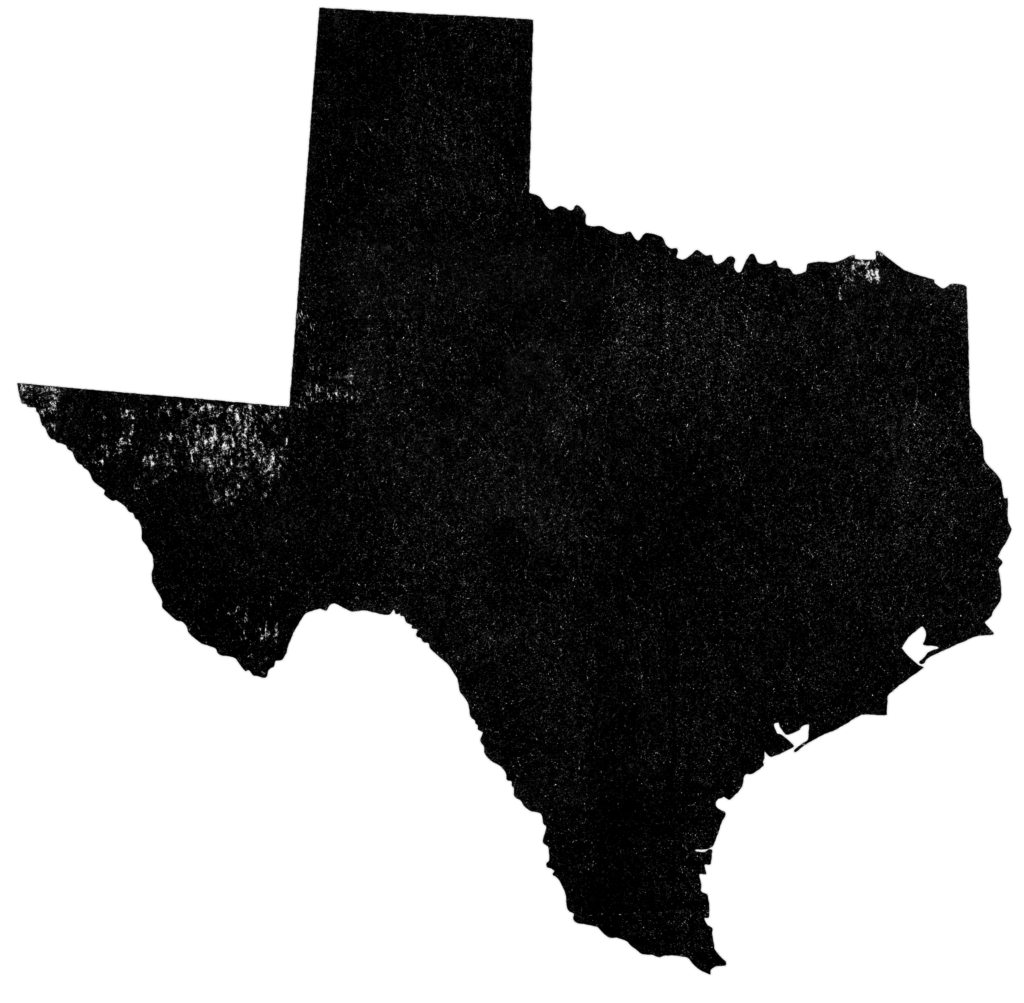 a silhouette of Texas