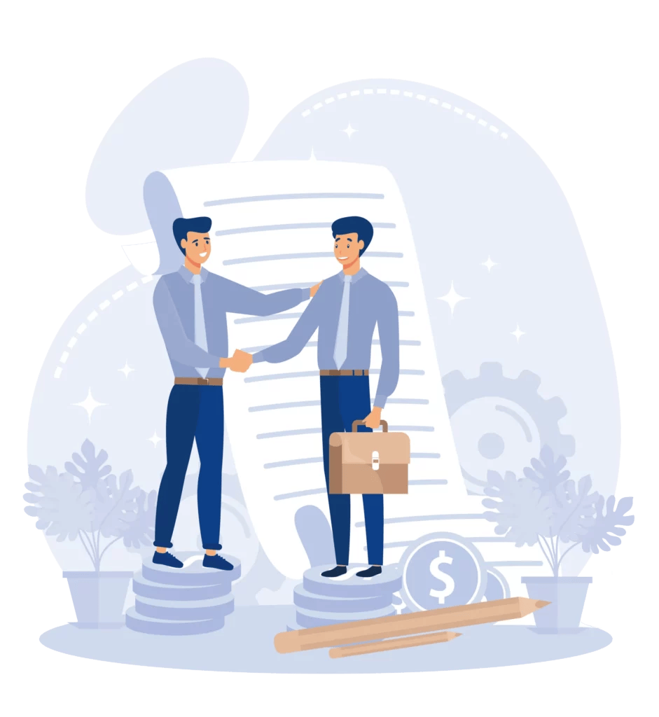 Illustration of guys shaking hands