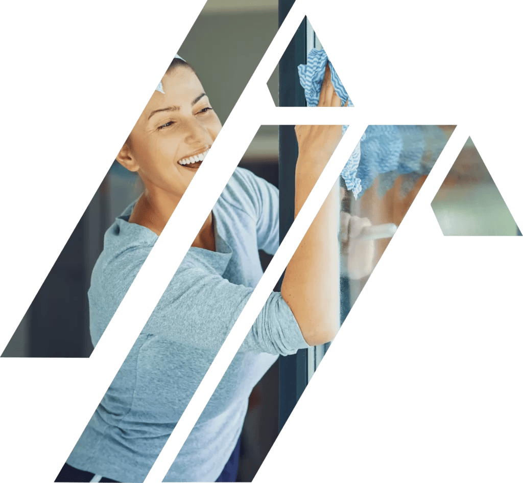 Workers Comp themed logo for cleaning hero