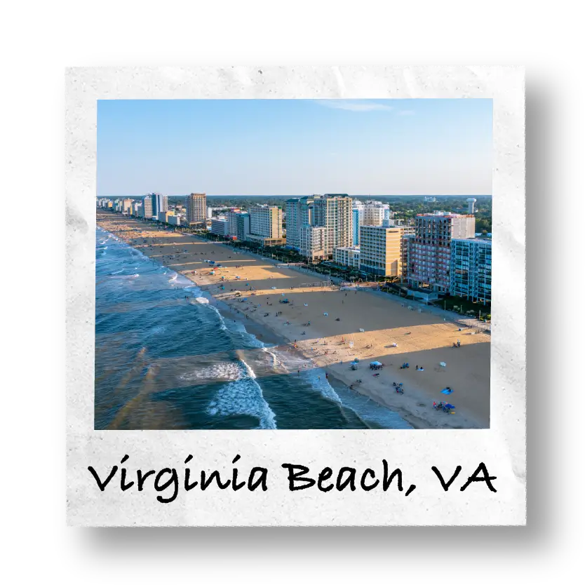Ocean view of Virginia Beach, VA.