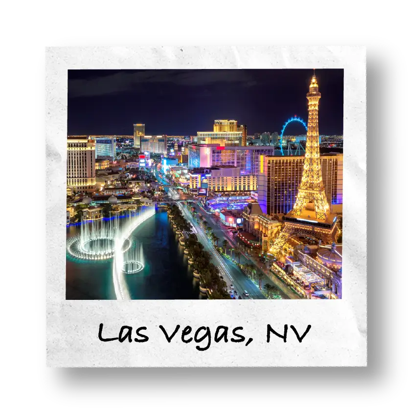 Las Vegas, NV at night.