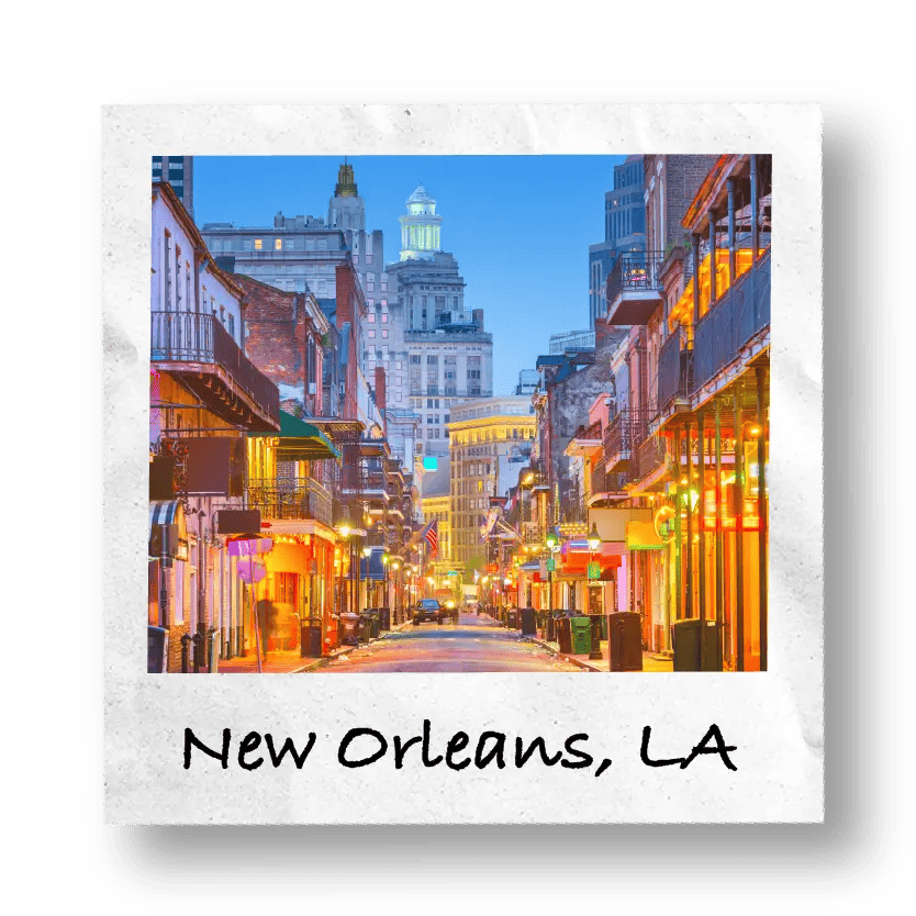 New Orleans, LA at night.