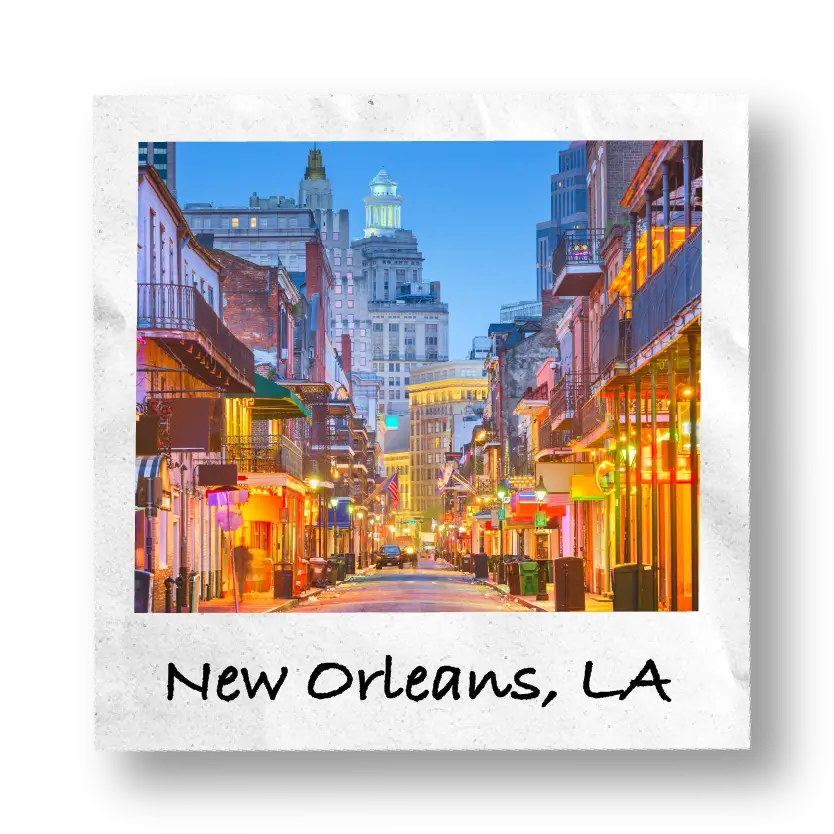 New Orleans, LA at night.