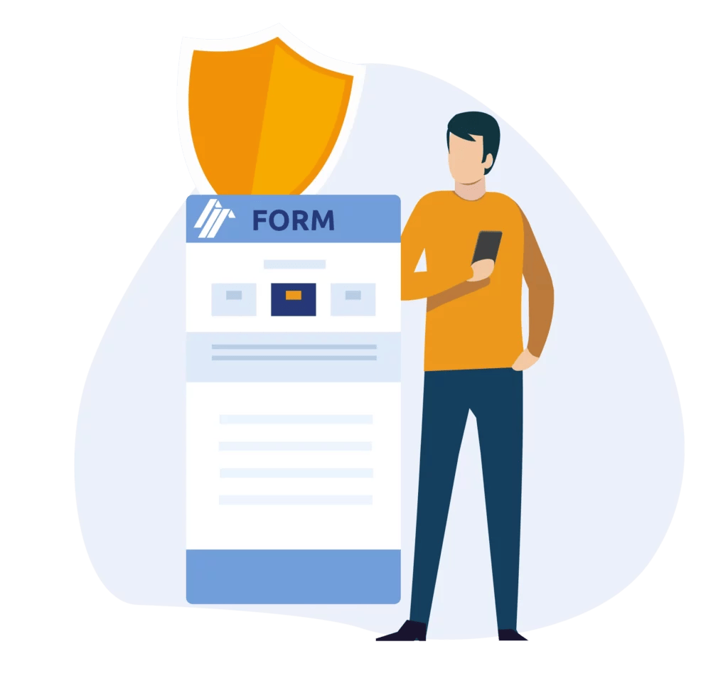 Illustration of a man on the phone. Mobile version