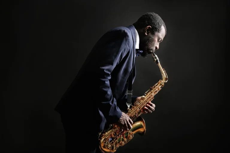 A saxophonist playing a solo.