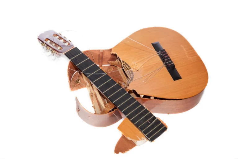 A damaged guitar.