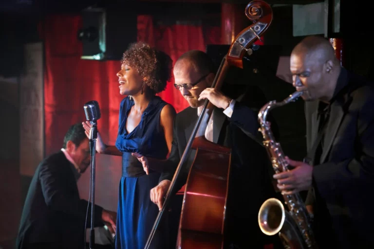 A jazz band performing live.