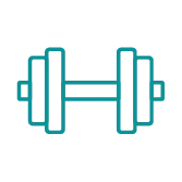 Illustrated dumbbell.