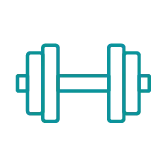 Illustrated dumbbell.