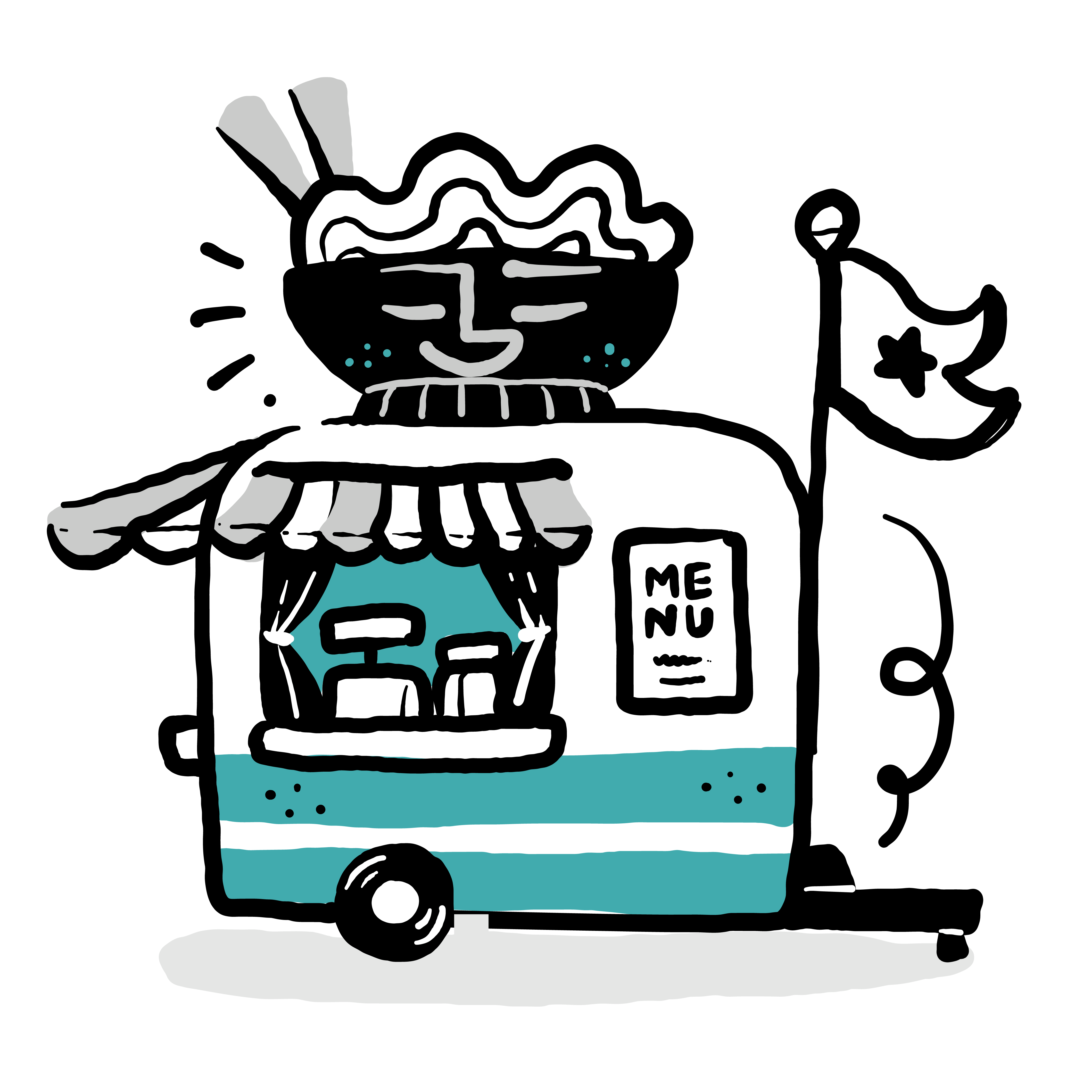 Food trailer illustration